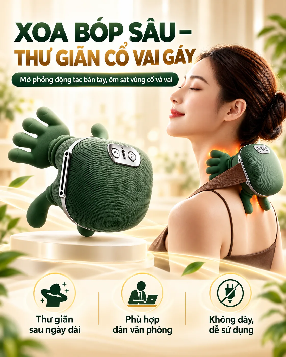 Người mẫu sử dụng máy massage