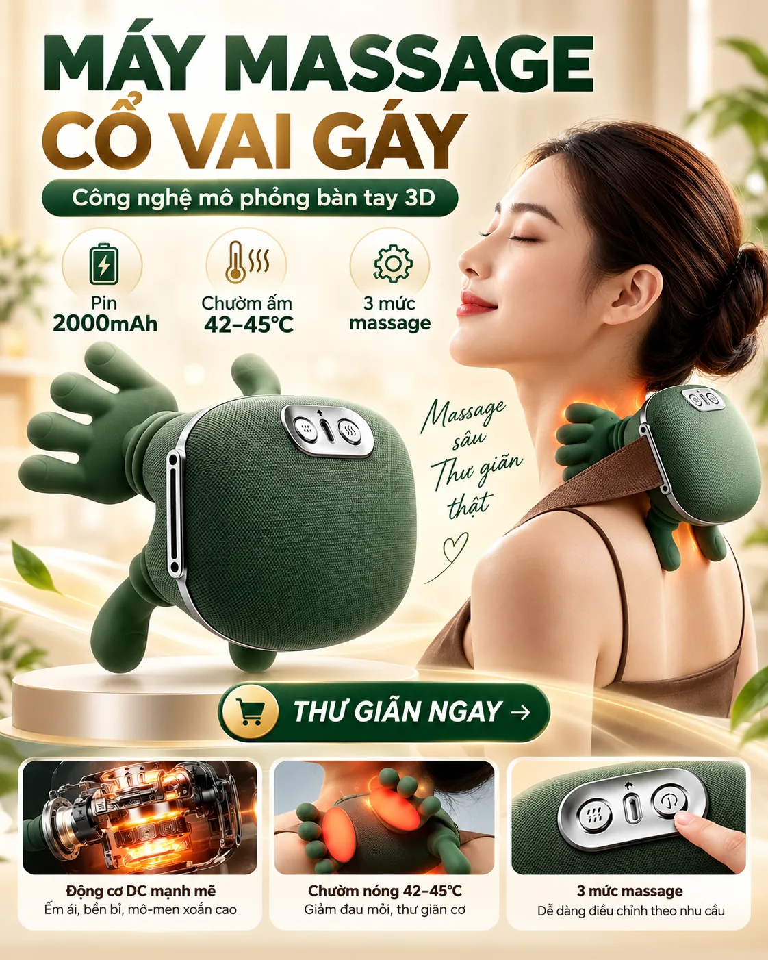 Máy massage cổ vai gáy 3D