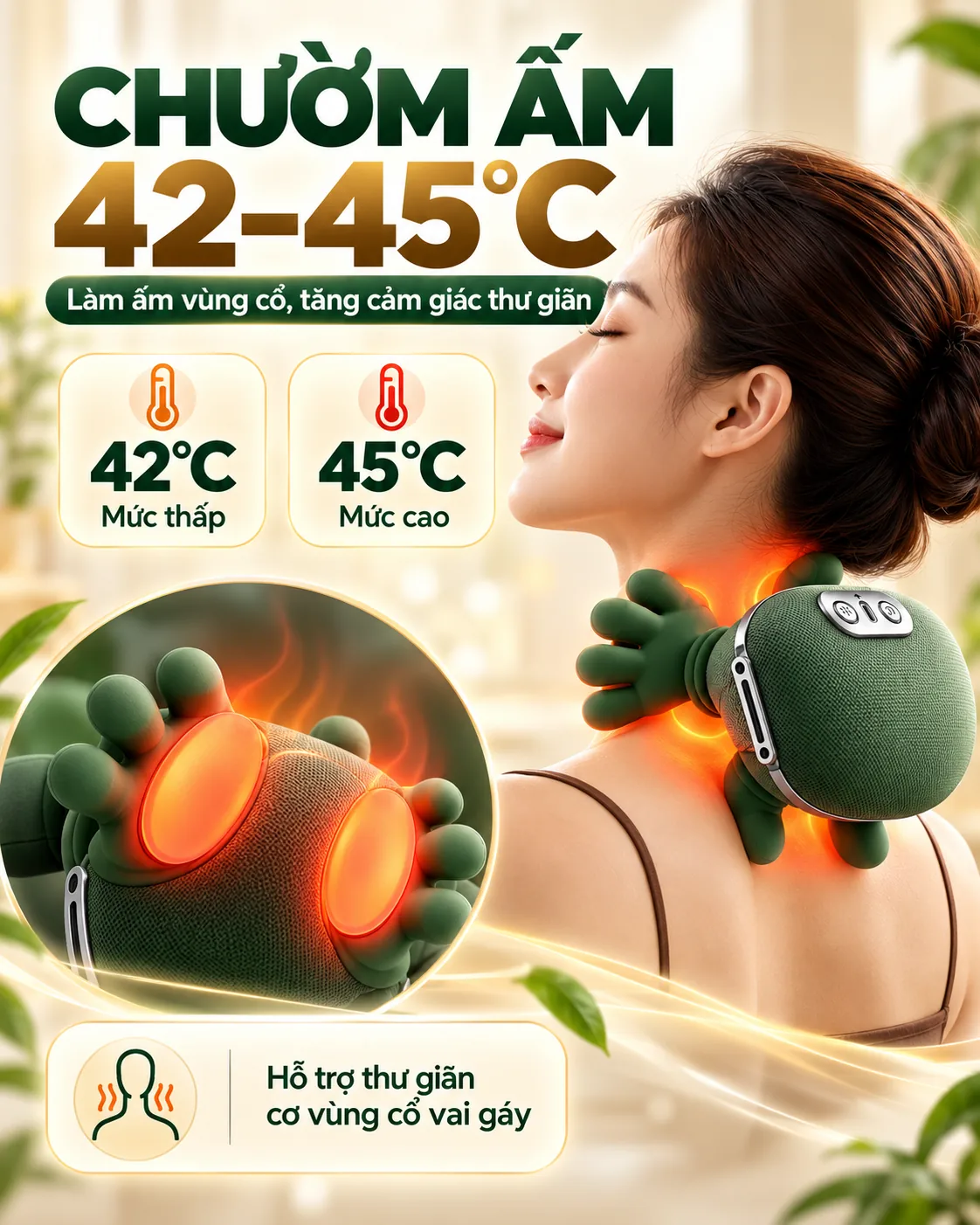 Máy massage với chườm ấm